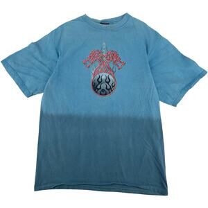 VTG y2k Men's Blue Ombre Extreme Limit Chinese Dragon Cyber Flames T Shirt Sz L